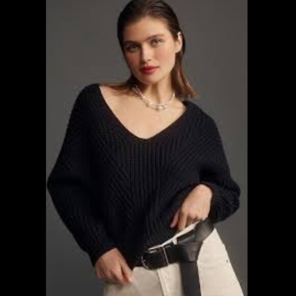 Brand New Maeve V-Neck Textured Sculptured Sweater - Picture 4 of 10